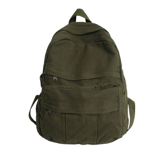 Mochila Escolar de Lona Teñida en Colores Sólidos - Image 7