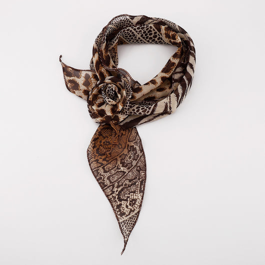 Pañuelo de Seda Estampado Leopardo y Lunares - Diseño Premium Rosa - Image 23