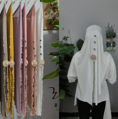 Pañuelo Grande de Gasa Suave con Bordes Ondulados en Tonos Rosados - Image 10