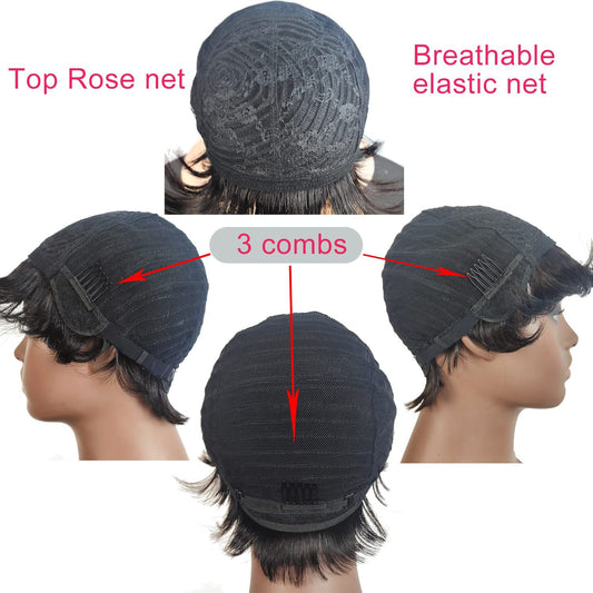 Peluca de Cabello Humano Rizado Profundo con Flequillo - Image 2