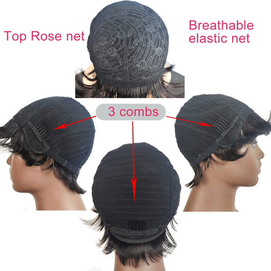 Peluca de Cabello Humano Rizado Profundo con Flequillo - Image 2