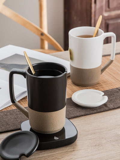 Taza Cerámica Retro Japonesa Grande con Tapa y Cuchara - Image 2