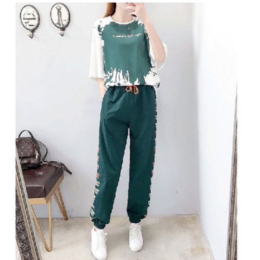 Conjunto Deportivo Casual Mujer: Pantalón Harem Suelto y Camiseta Manga Corta Verano - Image 12