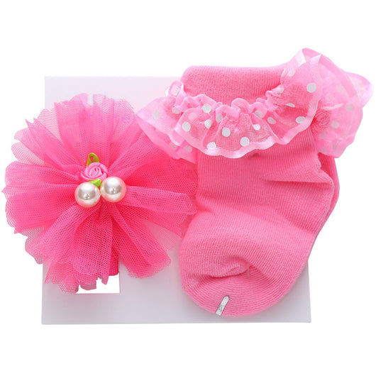 Conjunto de Calcetines y Diadema de Encaje Princesa para Bebé - Image 8