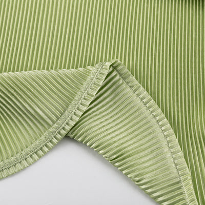 Conjunto Casual: Blusa Verde Manga Corta + Pantalón Plisado Talle Alto - Image 31