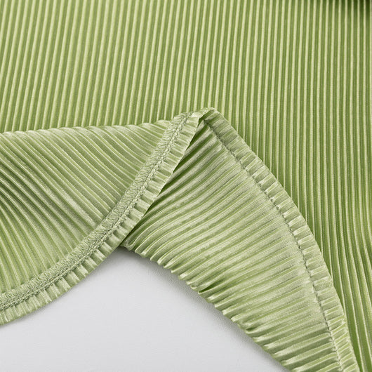 Conjunto Casual: Blusa Verde Manga Corta + Pantalón Plisado Talle Alto - Image 31