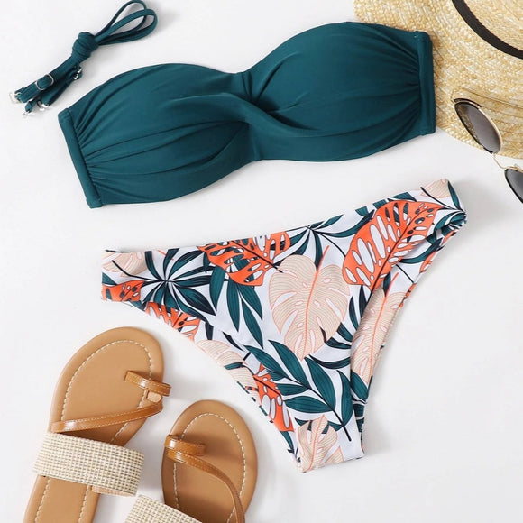Bikini Deportivo con Push Up y Diseño Reversible de Colores Contrastantes