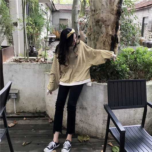 Camisa Oversized a Rayas de Manga Larga Suelta - Image 9