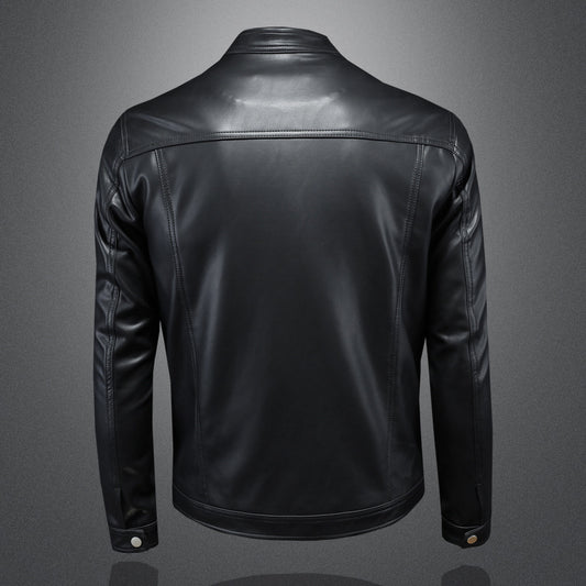 Chaqueta de Cuero Motociclista Slim Fit para Otoño Invierno - Image 2