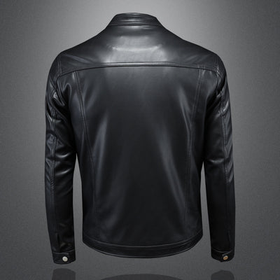 Chaqueta de Cuero Motociclista Slim Fit para Otoño Invierno - Image 2