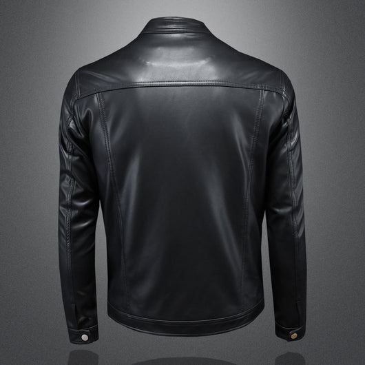 Chaqueta de Cuero Motociclista Slim Fit para Otoño Invierno - Image 2