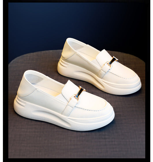 Mocasines Plataforma Cuero Blanco para Mujer - Comodidad Explosiva Otoño - Image 10