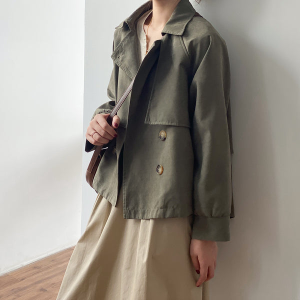 Gabardina Corta Retro para Mujer