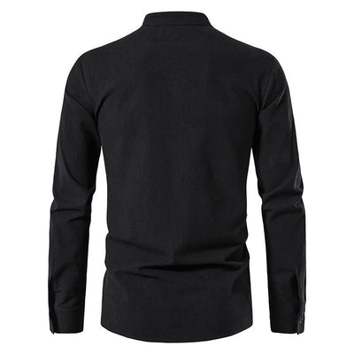 Camisa Cuello Mao Manga Larga Algodón y Lino - Image 24
