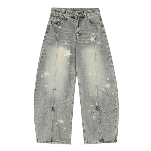 Pantalones Vaqueros de Algodón Desgastado con Estilo Vintage - Image 3