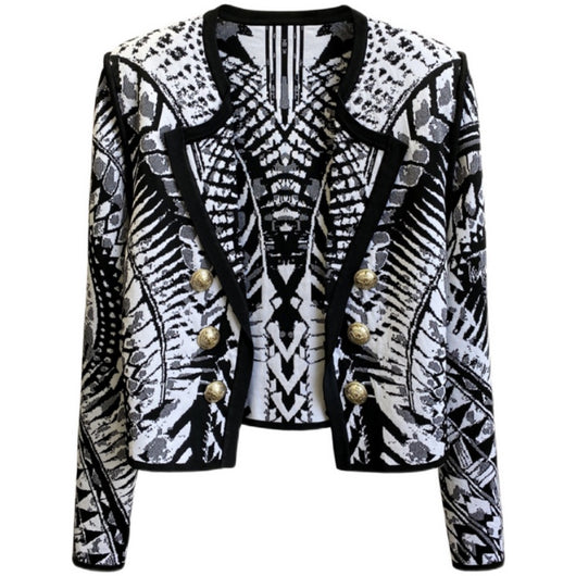 Cardigan de Punto Contraste Negro y Blanco Premium