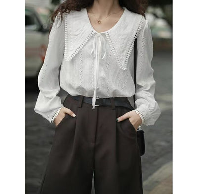 Blusa Primavera Cuello Italiano Puntiagudo para Mujer - Image 8