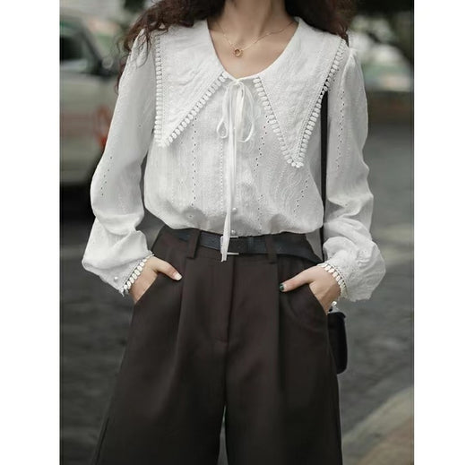 Blusa Primavera Cuello Italiano Puntiagudo para Mujer - Image 8