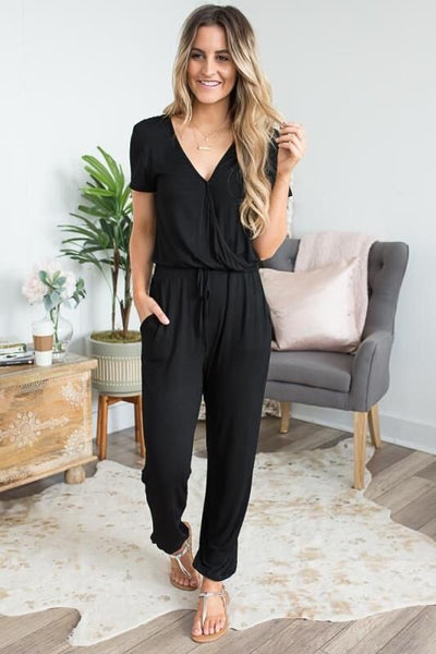 Jumpsuit Mujer Cintura Elástica con Cordón y Bolsillos - Image 10
