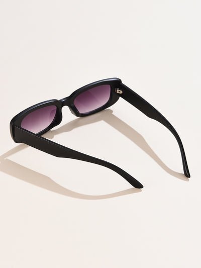 Rectangular tortoiseshell sunglasses with a small frame and dark gray lenses, angled on a white background. - Image 27