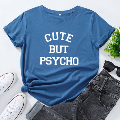 Camiseta Suelta de Cuello Redondo con Diseño Creativo de Letras para Mujer - Image 4