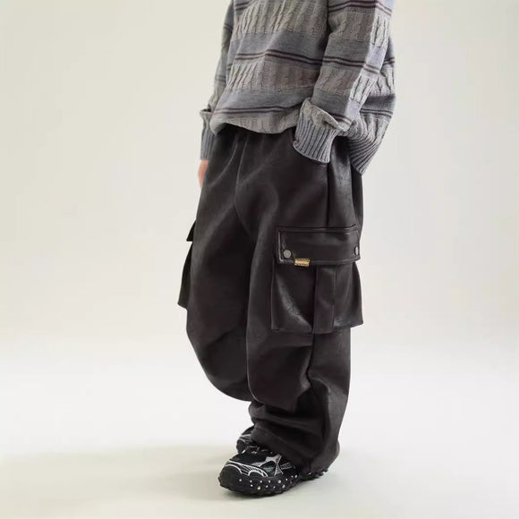 Pantalones de Trabajo en Cuero con Forro Polar para Niño