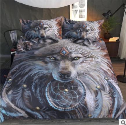 Juego de Edredón Guerrero Tribu Lobo con Impresión 3D Digital - Image 3