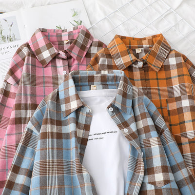 Camisa a Cuadros Casual con Textura Cepillada para Mujer - Image 25