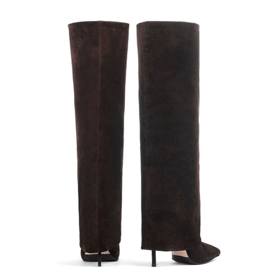 Botas Stiletto Altas Talla Grande con Punta Afilada y Medias Integradas - Image 28