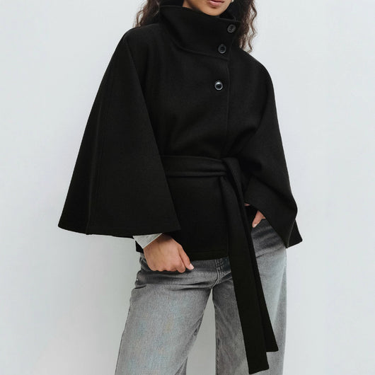 Abrigo Gabardina Cuello Alto Mujer - Diseño Minimalista - Image 3