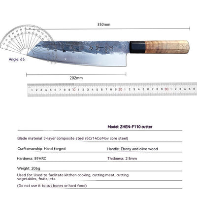 Cuchillo de Chef Forjado en Acero Inoxidable con Patrón Martillado - Image 6