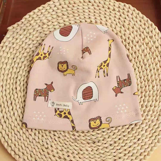 Gorro de Protección Térmica de Algodón Estampado para Bebé
