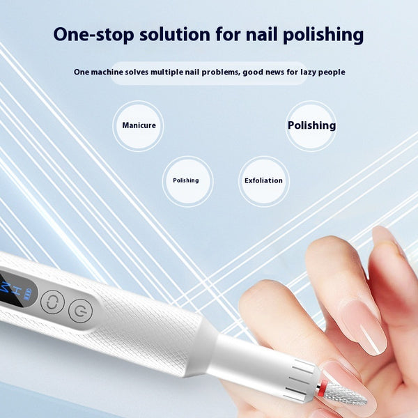 Removedor de Esmalte Eléctrico Portátil con Pulidor de Uñas
