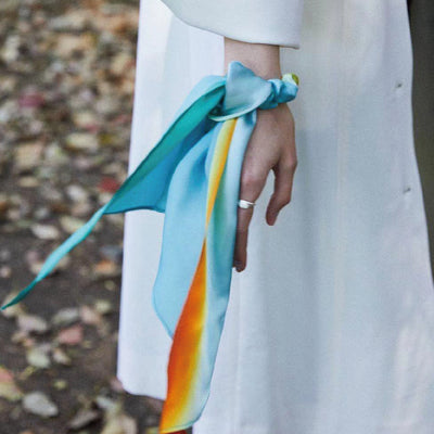 Pañuelo Diadema de Seda Convertible Estilo Francés Romántico - Image 13