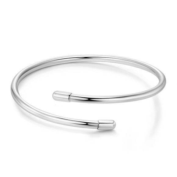 Pulsera de Plata Esterlina 925 Ajustable 3mm Acabado Liso
