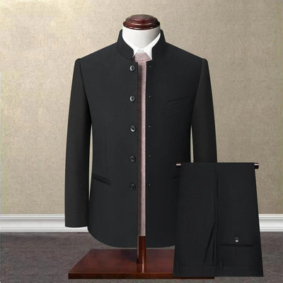 Traje Slim Fit Cuello Mao Juvenil Elegancia Moderna - Image 2