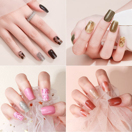 Stickers de Uñas de Gel Coreano Mariposa Bronceado Resistente al Agua con Luz UV