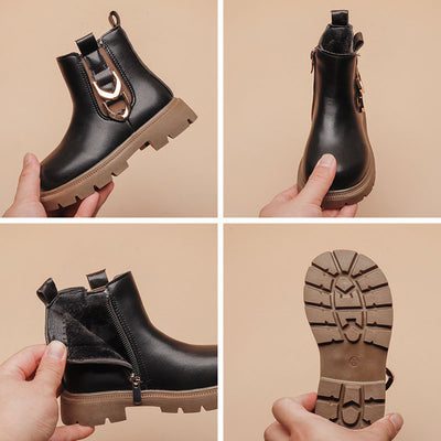 Botas Martin Infantiles de Invierno Estilo Británico con Felpa - Image 14