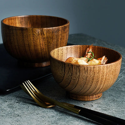 Tazón de Madera Estilo Japonés para Arroz, Sopa y Ensaladas - Image 11