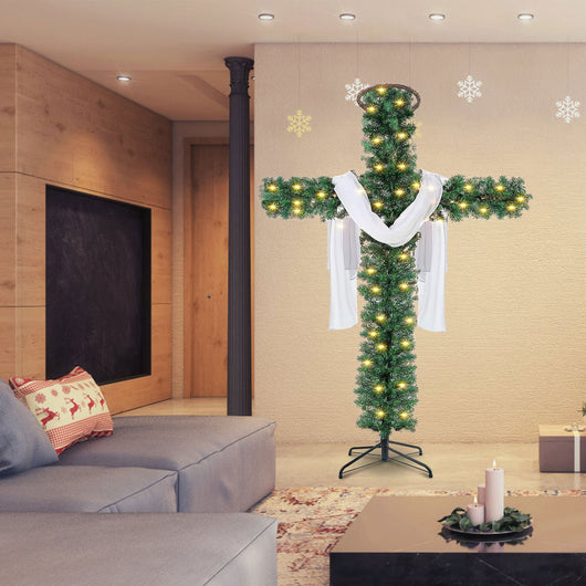 Árbol de Navidad Decorativo para Interiores con Cruz