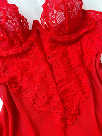 Pijama Sensual de Tul Transparente con Encaje y Recortes para Mujer - Image 12