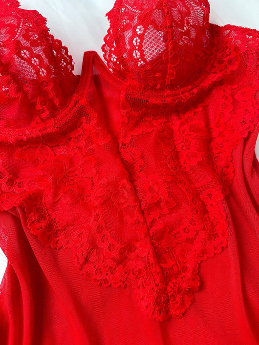 Pijama Sensual de Tul Transparente con Encaje y Recortes para Mujer - Image 12