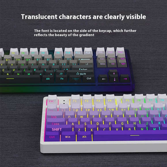 Teclado Mecánico Transparente con Degradado de Rubor y Grabado Lateral