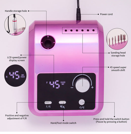 Pulidor Eléctrico de Uñas Profesional 45000 RPM - Image 11