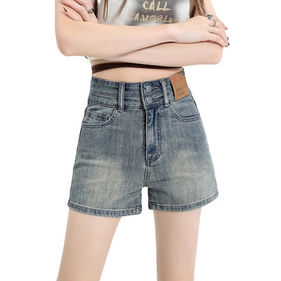 Short Denim Ajustado Cintura Alta Efecto Reductor Retro Vintage - Image 5