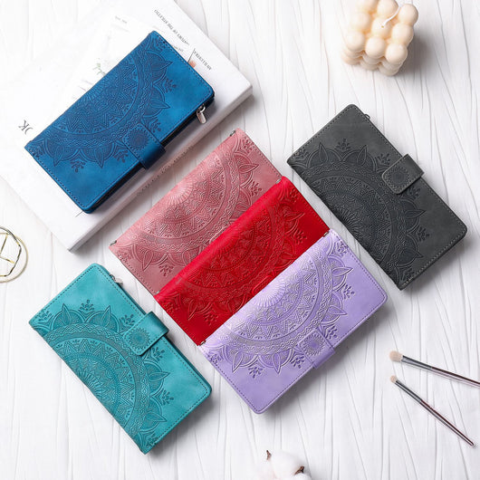 Funda Cartera Teléfono Cuero Grabado - Organizador de Tarjetas con Cierre - Image 27