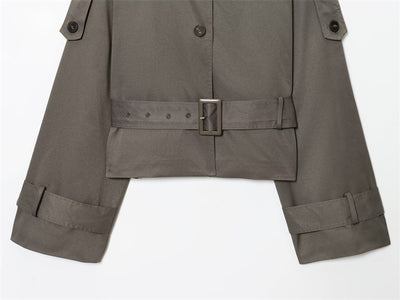 Abrigo Trench Coat Elegante para Mujer con Cuello Tipo Solapa - Image 12