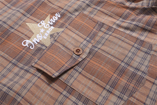 Camisa Casual de Cuadros Manga Corta para Hombre - Image 8