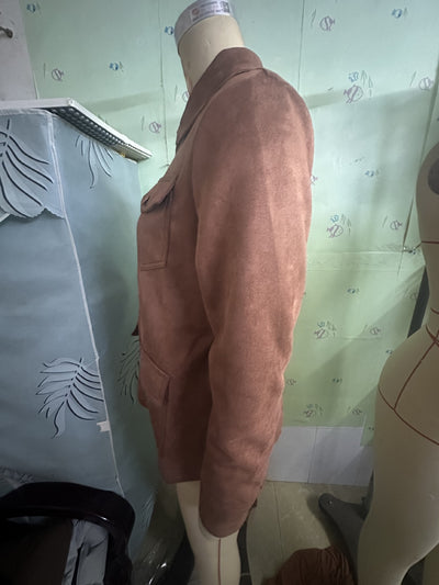 Chaqueta Camisa Retro de Gamuza Marrón con Bolsillos Múltiples y Solapa - Image 13