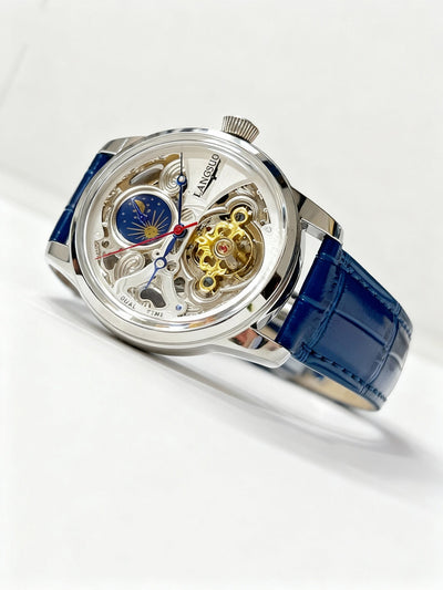 Reloj Automático Tourbillon con Fases Lunares y Diseño Calado - Image 9